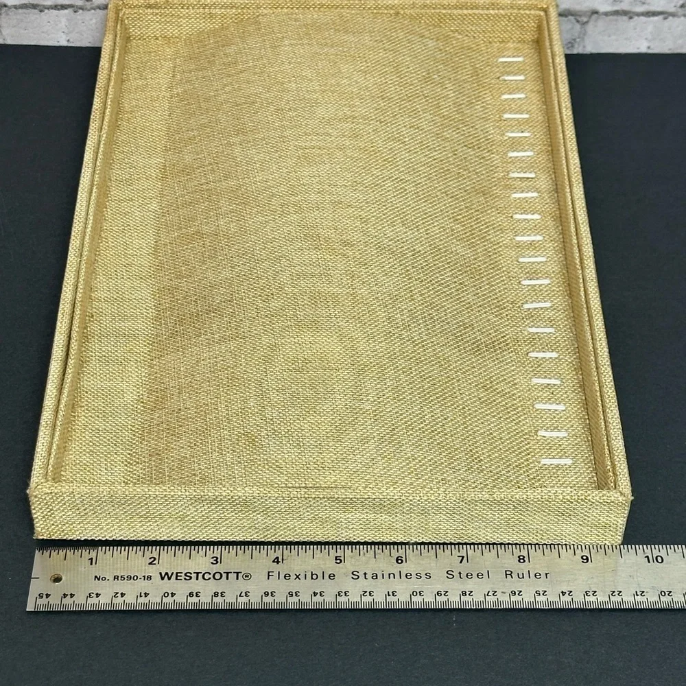 Jewelry Display Tray Organizer 20 Hooks for Necklaces Earrings Tan